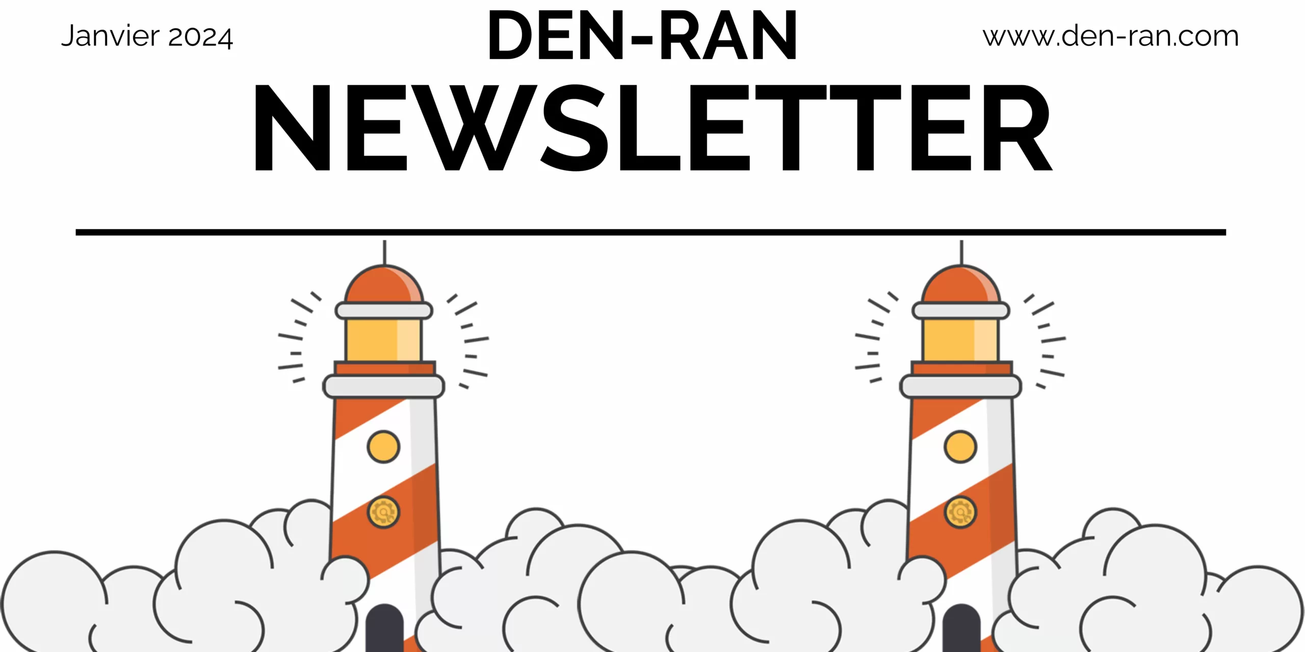 Bannière newsletter DEN-RAN avec deux phares