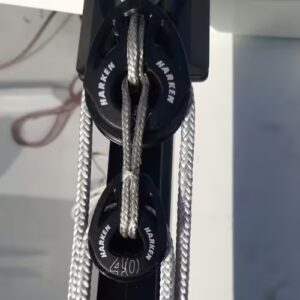 Harken rail with lashing