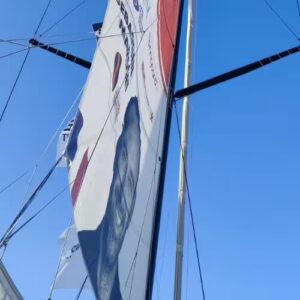 Pontoon sail of the Imoca Foussier during the Vendée Globe 2024